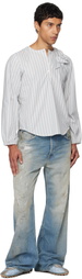 Ashley Williams Green Stripe Bow Shirt
