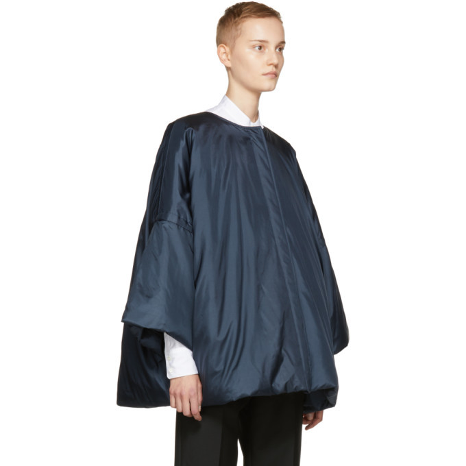 Jil Sander Navy Silk Down Drone Jacket Jil Sander