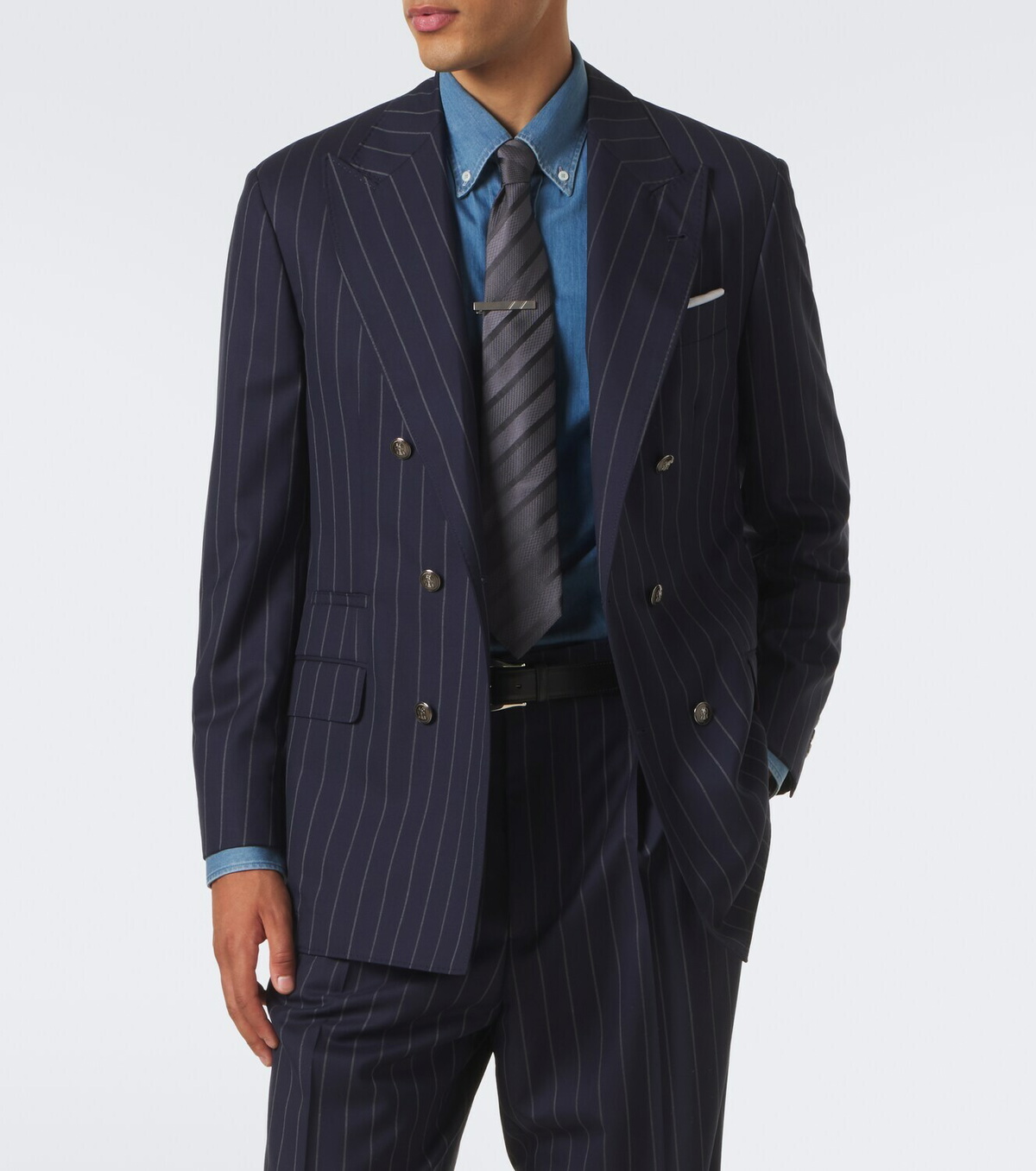 Brunello Cucinelli Chalk stripe virgin wool suit
