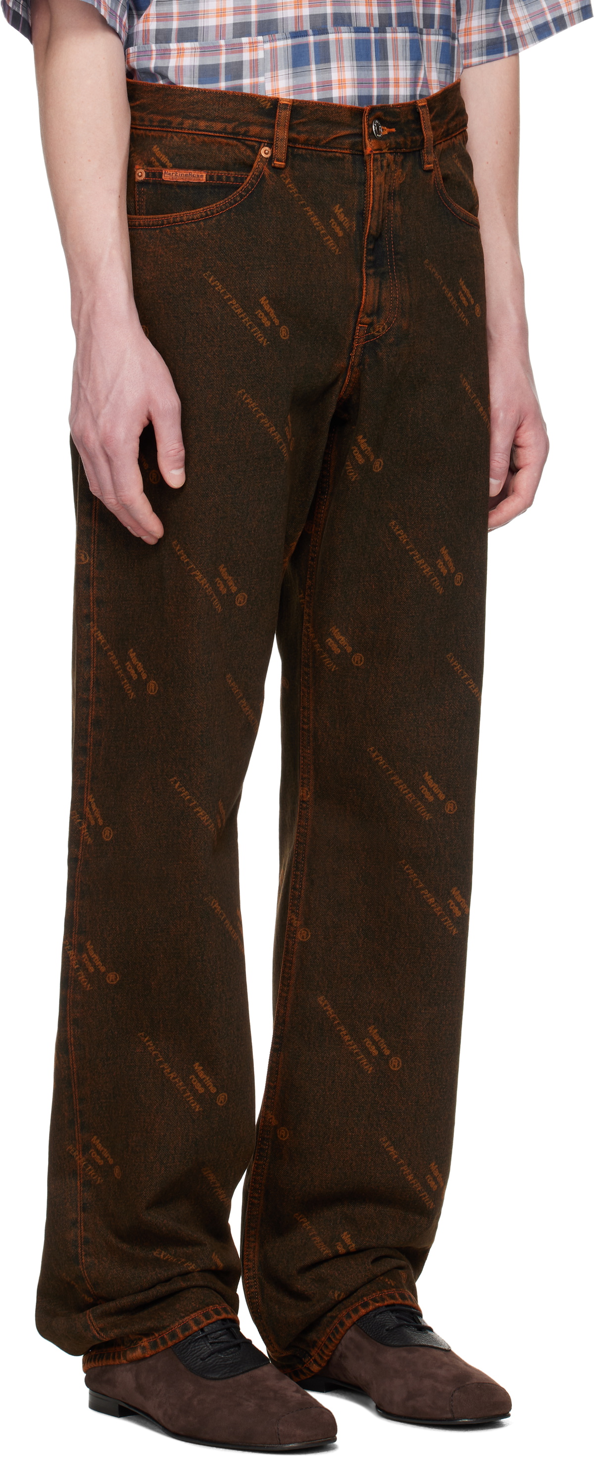 Martine Rose Brown & Orange Relaxed Fit Jeans