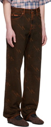 Martine Rose Brown & Orange Relaxed Fit Jeans