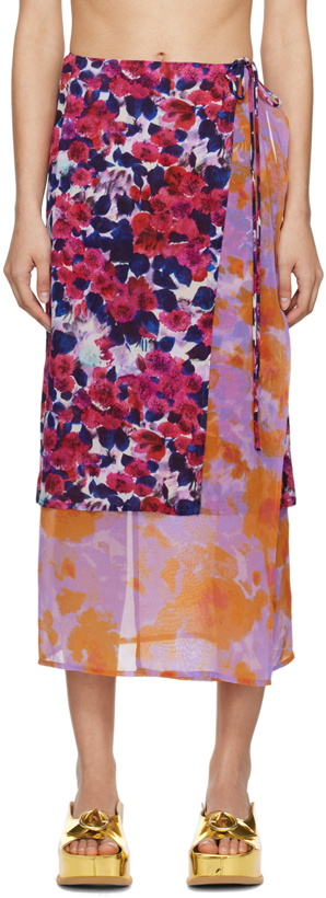 Photo: Dries Van Noten Multicolor Floral Midi Skirt