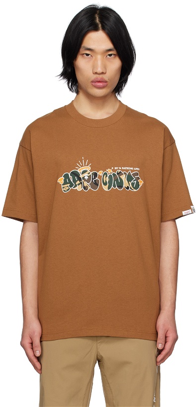 Photo: AAPE by A Bathing Ape Brown Printed T-Shirt