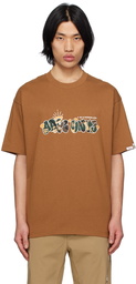 AAPE by A Bathing Ape Brown Printed T-Shirt