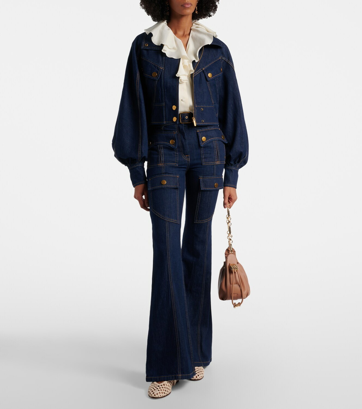 Zimmermann Luna belted flared jeans