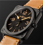 Bell & Ross - BR S Heritage 39mm Ceramic and Leather Watch, Ref. No. BRS‐HERI‐CEM - Black