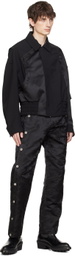 Feng Chen Wang Black Dragon Jacquard Trousers