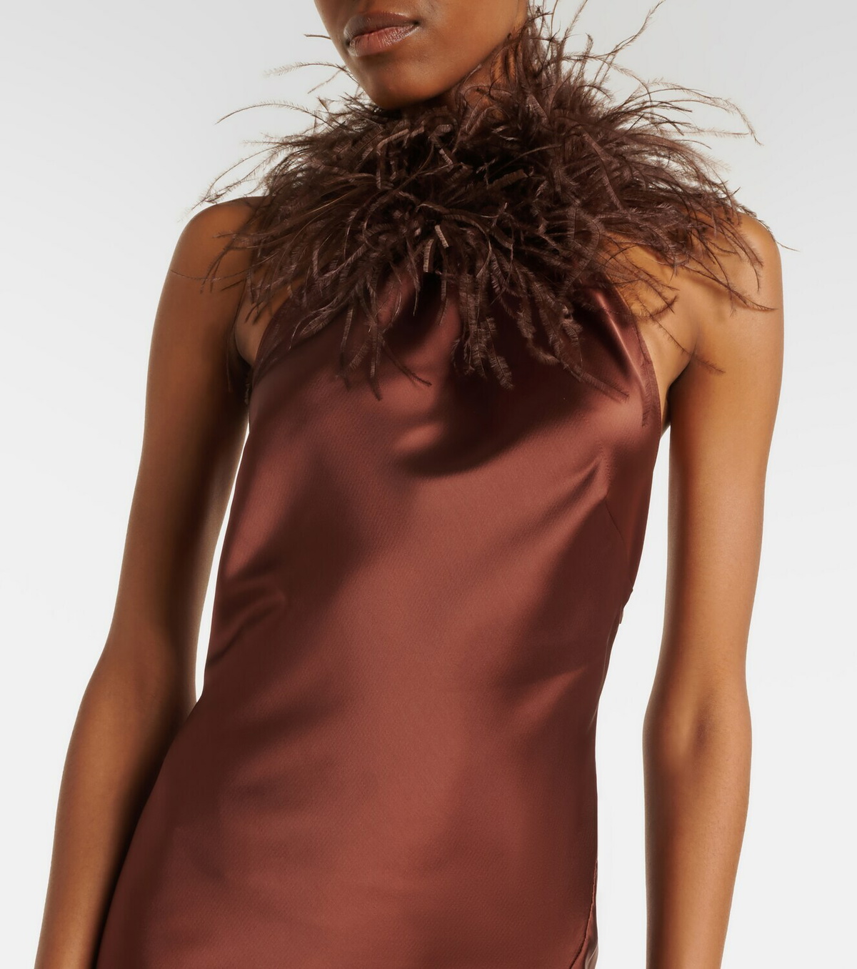 The New Arrivals Ilkyaz Ozel Jazzy embellished feather-trimmed gown