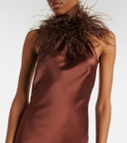 The New Arrivals Ilkyaz Ozel Jazzy embellished feather-trimmed gown