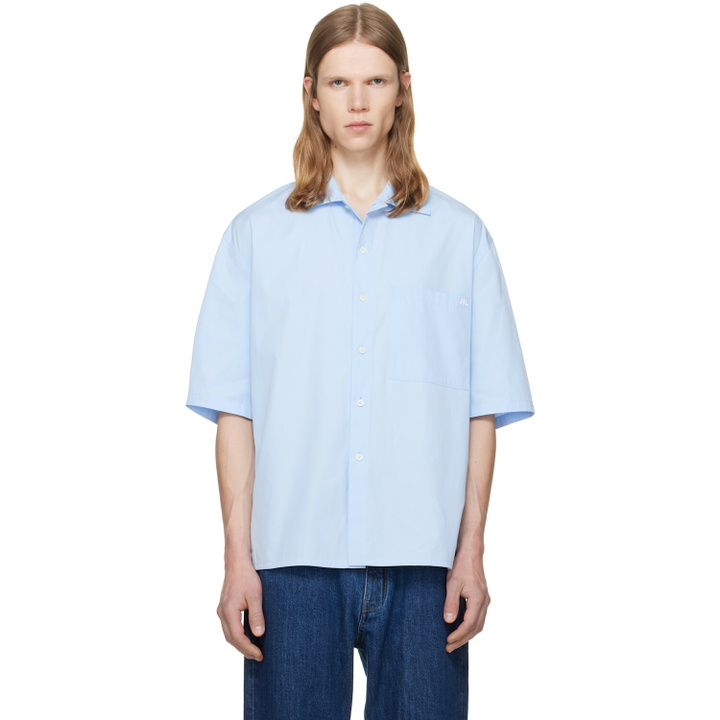 Photo: Jil Sander Blue Lightweight Cotton Poplin Shirt