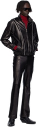 Ernest W. Baker Black Flare Leather Pants