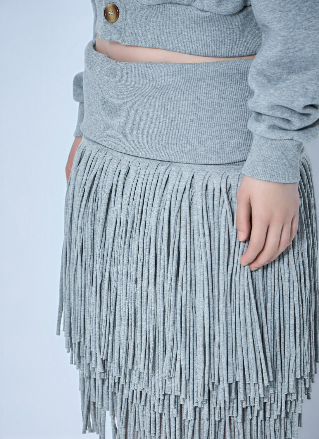 Abra Fringe Knit Skirt