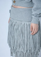 Abra Fringe Knit Skirt