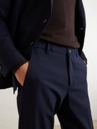 Eleventy - Slim-Fit Tapered Stretch-Wool Flannel Trousers - Blue