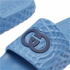 Gucci Men's Interlocking Logo Ripple Sole Slide in Thunder Blue