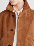 Ralph Lauren Purple label - Hollis Panelled Suede Jacket - Brown