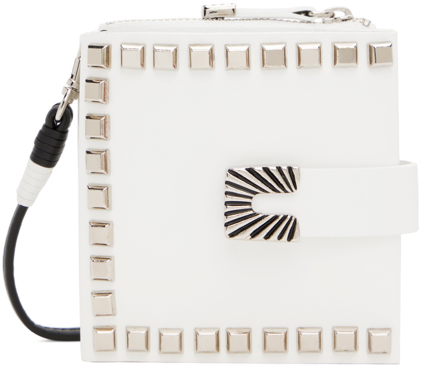 Toga Pulla White Leather Wallet Shoulder Bag Toga Pulla