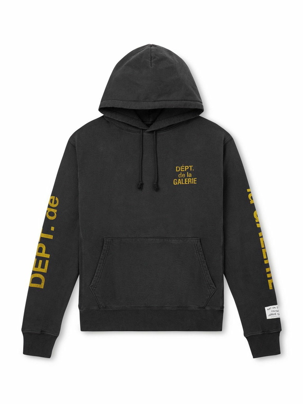 Photo: Gallery Dept. - Logo-Print Cotton-Jersey Hoodie - Black
