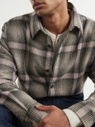 FRAME - Checked Wool-Blend Flannel Overshirt - Brown