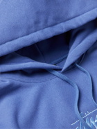 Stussy - Logo-Embroidered Cotton-Blend Jersey Hoodie - Blue