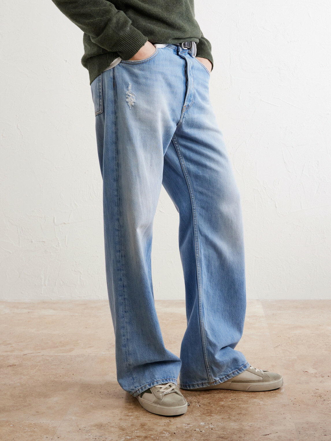 Golden Goose - Super-Star Distressed Suede -Trimmed Leather Sneakers - Neutrals