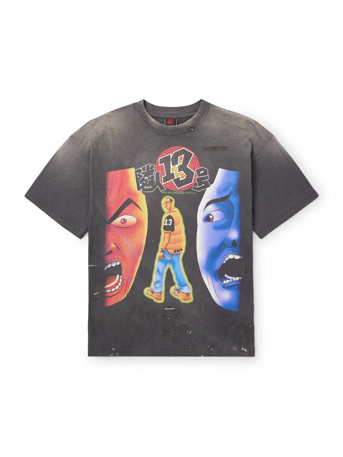 SaintMxxxxxxX PS2 Tシャツ Saint Mxxxxxx PS2 Logo-print Cotton T-shirt Black SAINT Mxxxxxx