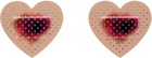 I'm Sorry by Petra Collins SSENSE Exclusive Beige & Silver D'heygere Edition Heart Bandage Earrings