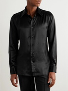 TOM FORD - Slim-Fit Silk-Satin Shirt - Black