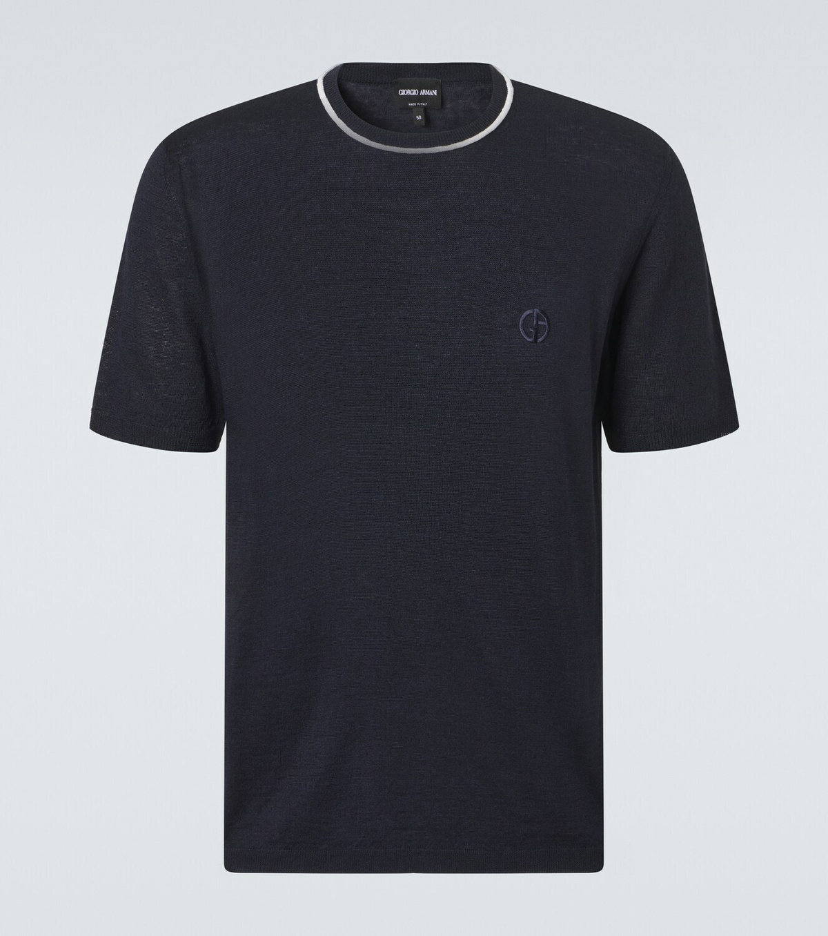 Giorgio Armani Logo linen and silk T-shirt Giorgio Armani