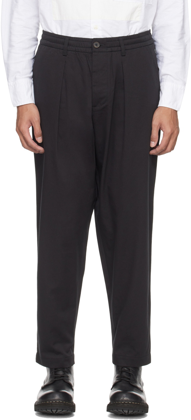 Pleated Wrap Over Adjustable Belt Trousers - Black main image 1