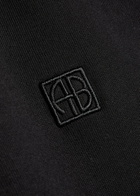 Anine Bing Karter Logo-embroidered Cotton Sweatpants Black
