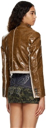 Andersson Bell Brown Uliana Faux-Leather Blazer