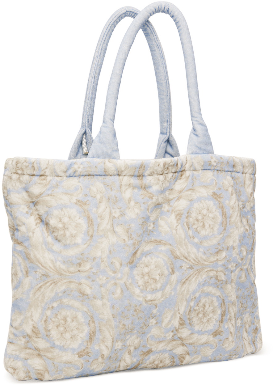 Versace Blue Barocco Towel Tote