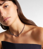 Suzanne Kalan 18kt white gold beaded necklace with sapphires and diamonds