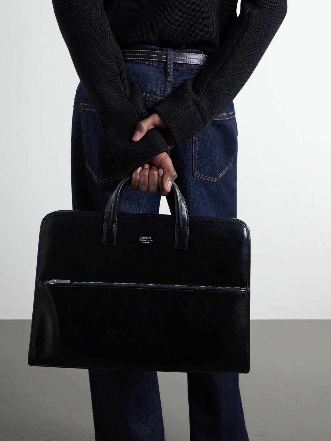 Porter-Yoshida and Co - Clerk Leather Briefcase - Black