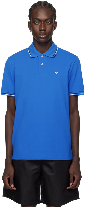 Photo: Emporio Armani Blue Bonded Polo