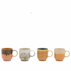 HKLiving Café Mugs - Set of 4 in Cape 