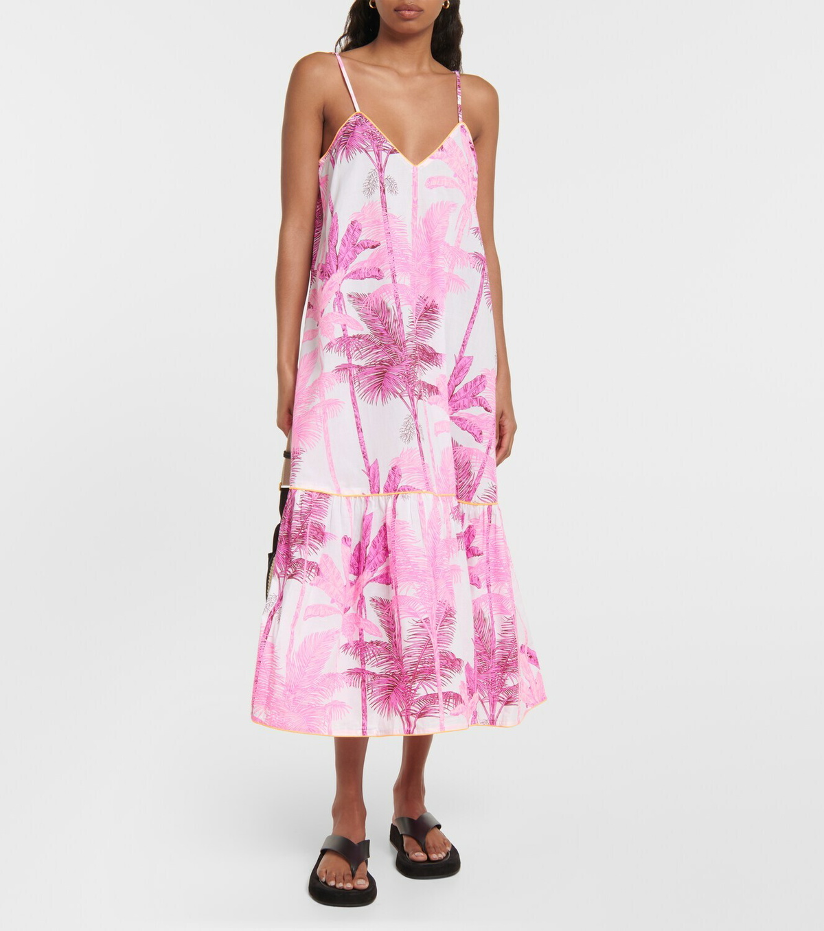 Juliet Dunn Printed cotton slip midi dress Juliet Dunn
