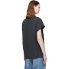 Stella McCartney Black Lace Mix Washed Jersey Cotton T-shirt