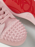 Christian Louboutin - Louis Junior Spikes Cap-Toe Suede Sneakers - Pink