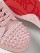 Christian Louboutin - Louis Junior Spikes Cap-Toe Suede Sneakers - Pink