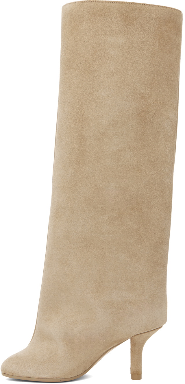 MM6 Maison Margiela Beige Anatomic Slip-On Suede Boots