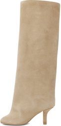 MM6 Maison Margiela Beige Anatomic Slip-On Suede Boots
