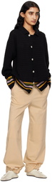 Bode Black Harbor Stripe Cardigan