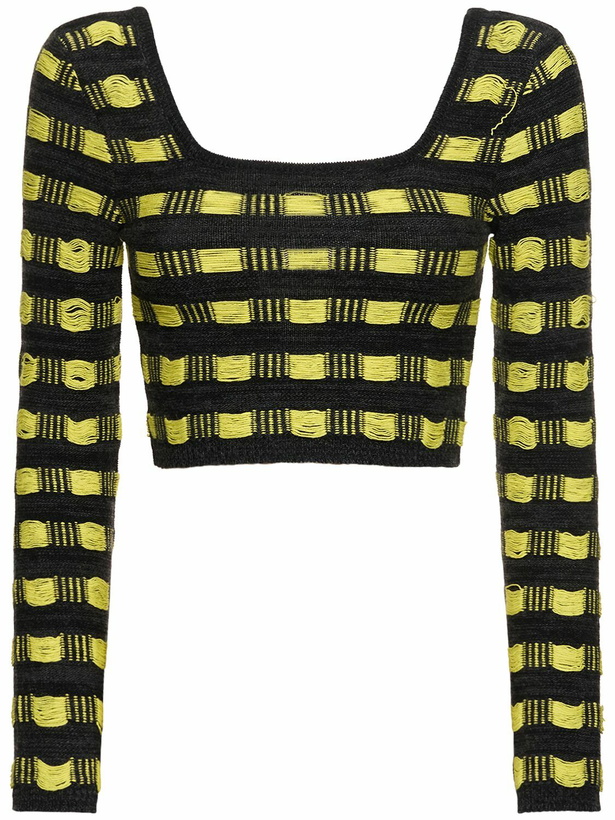 Photo: FERRARI - Wool Knit Open Back Cropped Top