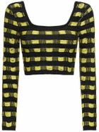 FERRARI - Wool Knit Open Back Cropped Top
