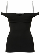 PHILOSOPHY DI LORENZO SERAFINI Off-the-shoulder Tech Crepe Top