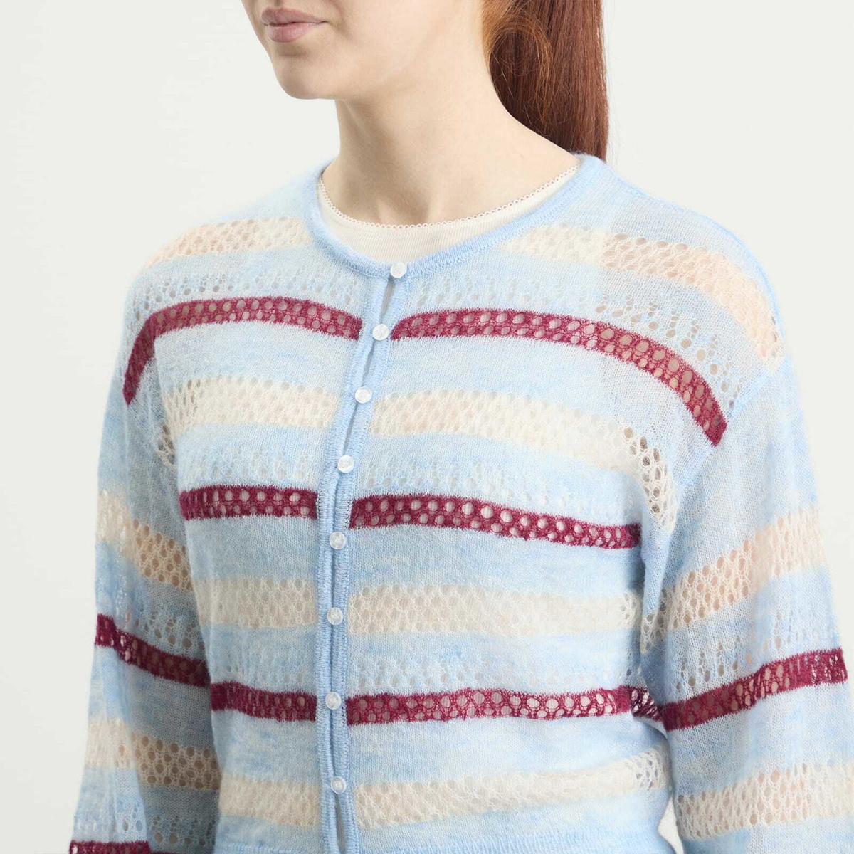 Samsøe Samsøe Women's Sahera Knitted Cardigan in Blue Multi Stripe