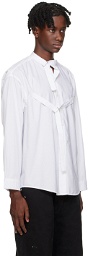 R13 White Cinch Strap Shirt