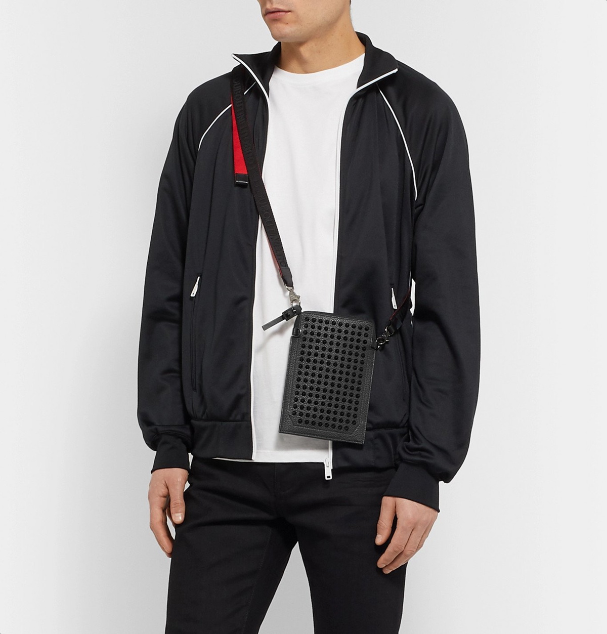 Monogram Leather Shoulder Bag in Black - Christian Louboutin